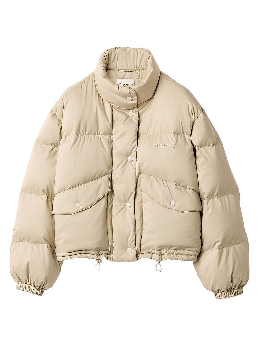 Women's Technical Pongé Down Jacket - Beige Khaki - Size 10