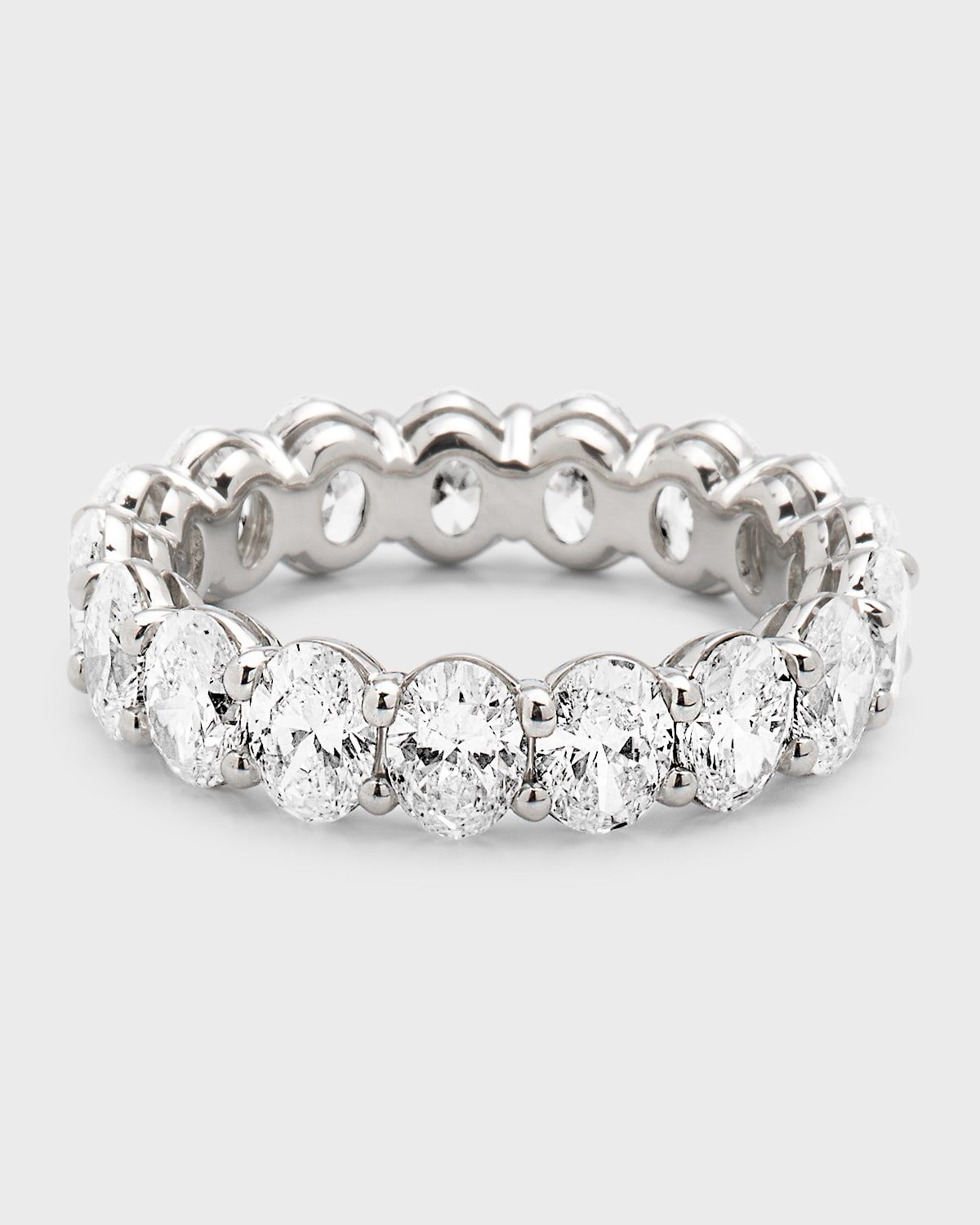 Platinum Oval FG/VS Diamond Eternity Band, Size 6.75, 5.27tcw