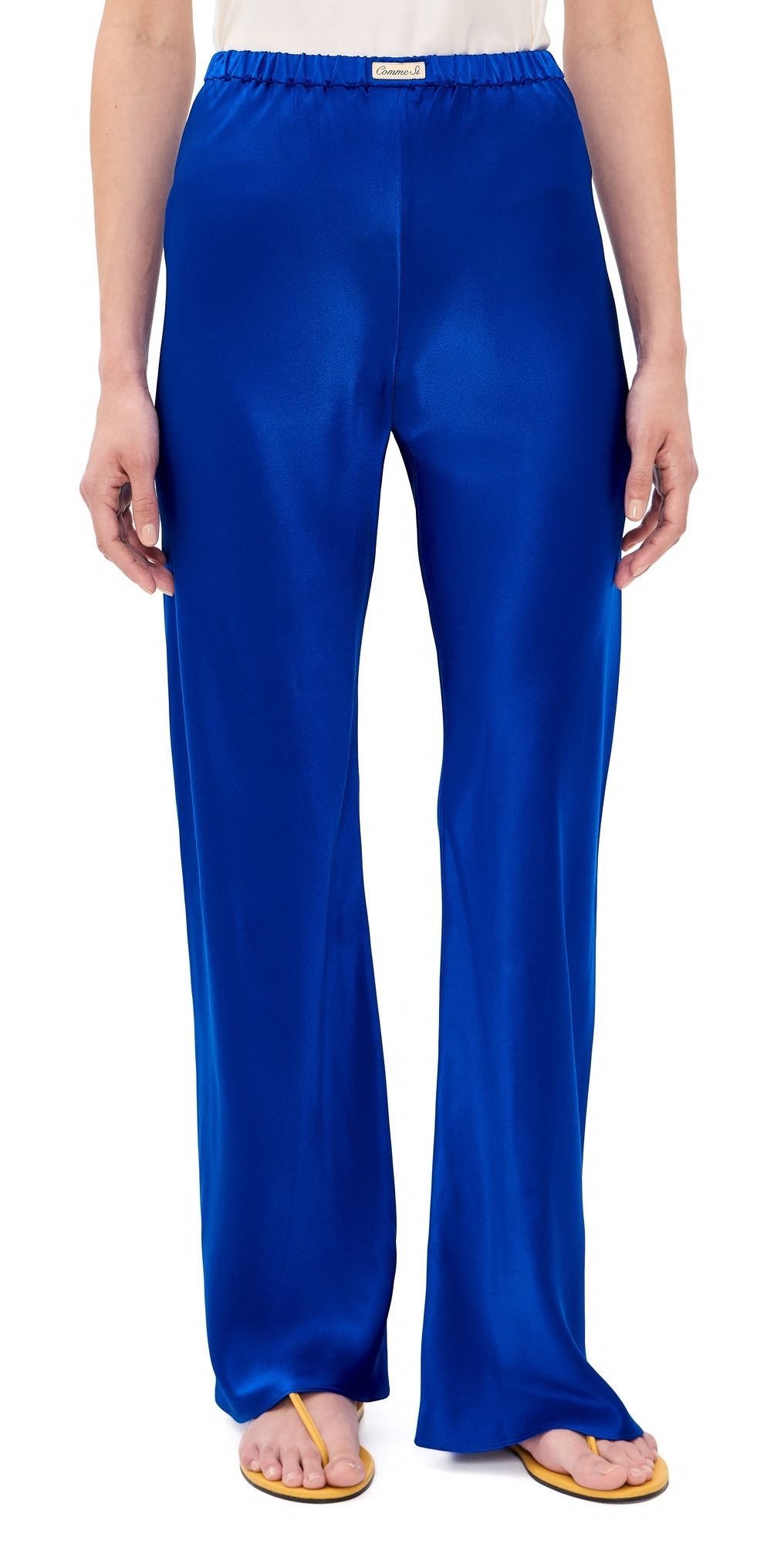 Comme Si Silk Bias Pants Blue L