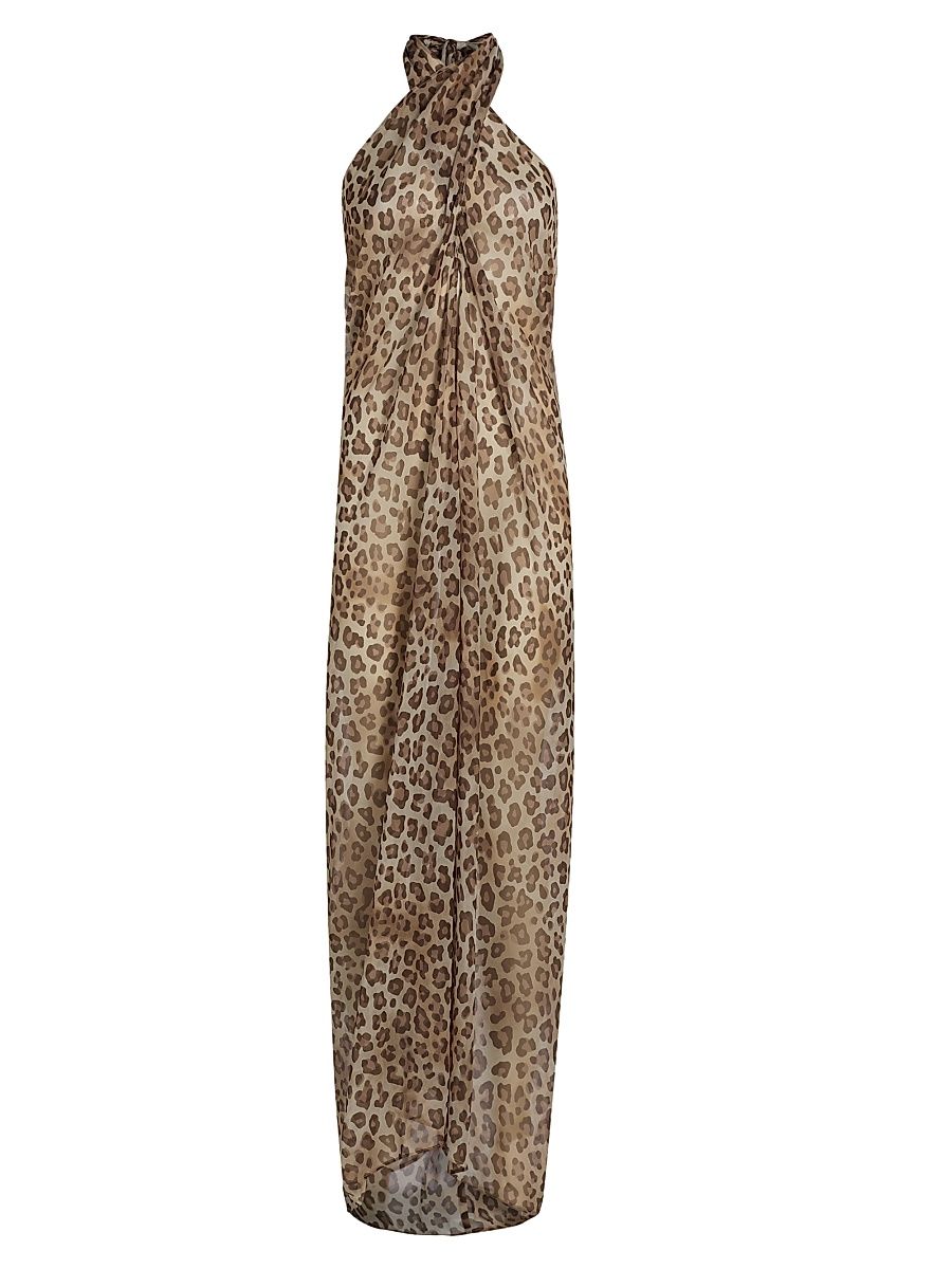 Women's Aari Leopard Convertible Cover-Up Dress - Light Leopard - Size Large