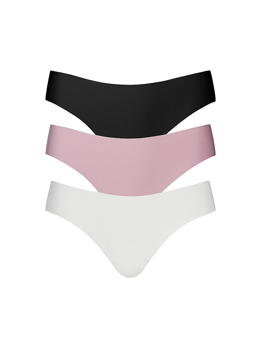 Women's 3-Pack Solid Thong Set - Size XL