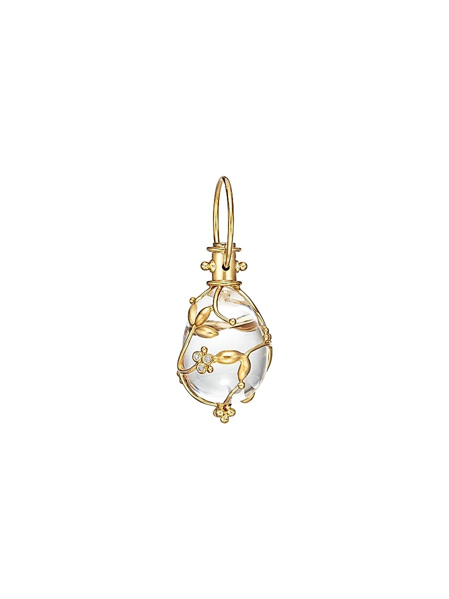 Women's Tree of Life Rock Crystal, Diamond & 18K Yellow Gold Medium Vine Amulet - Yellow Gold