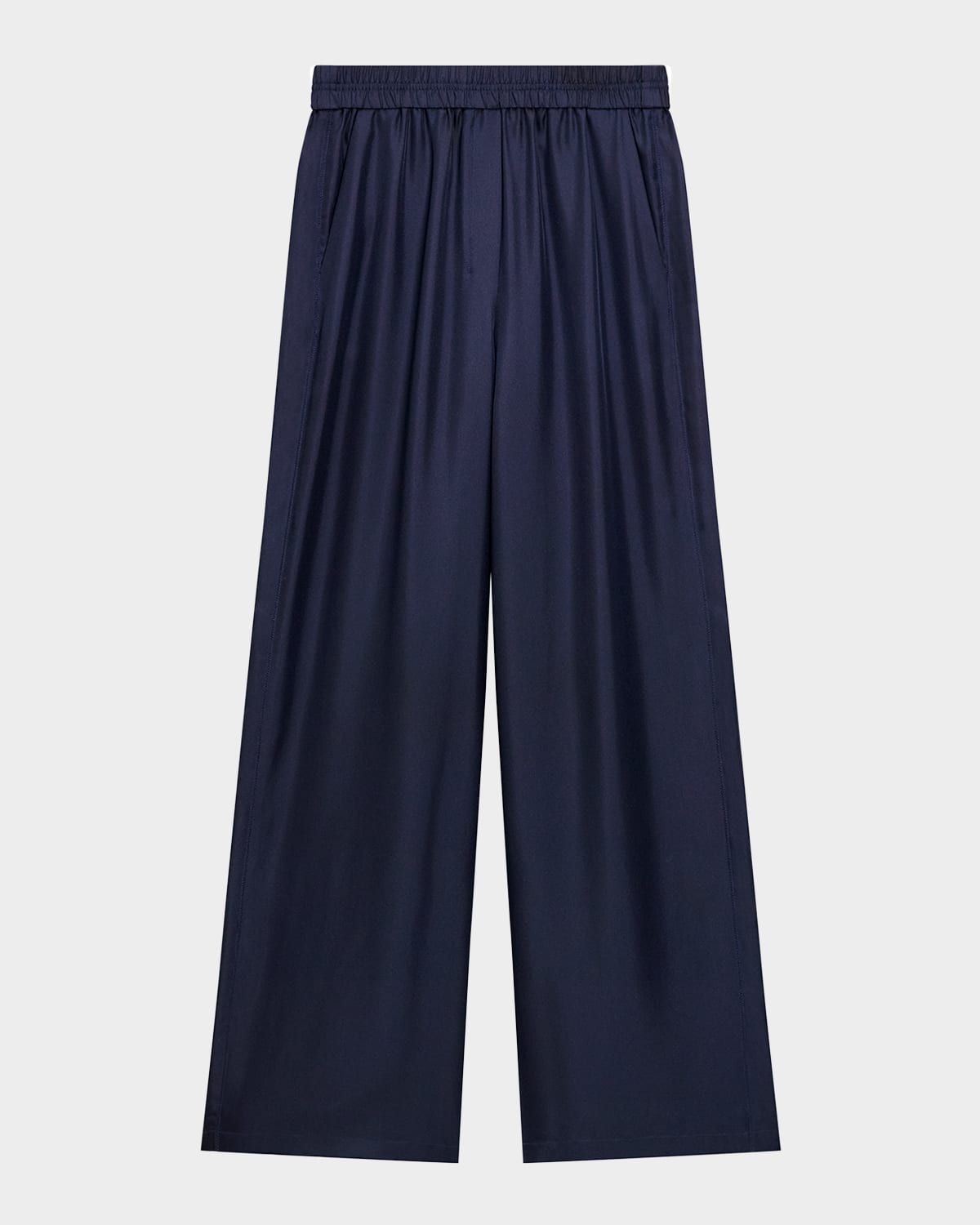 Pull-On Silk Track Pants