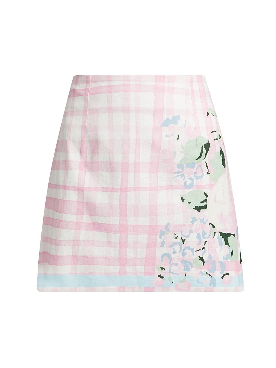 Women's Ula Floral Check Miniskirt - Baby Le Fruit Check - Size 6