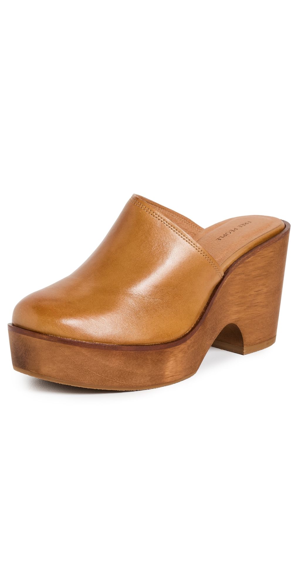 Free People Hudson Wedge Clogs Luggage Leather 8.5