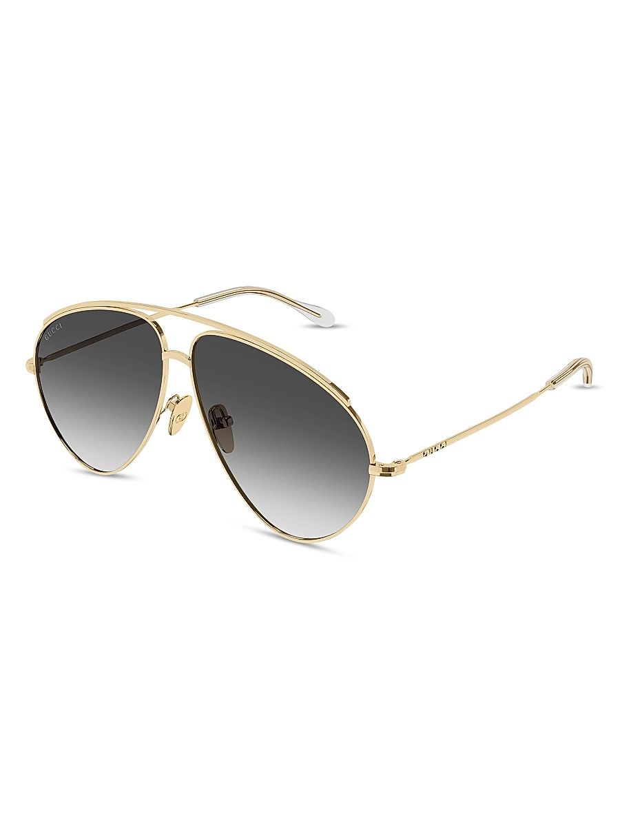 Women's Fashion Show 60MM Aviator Sunglasses - Gold