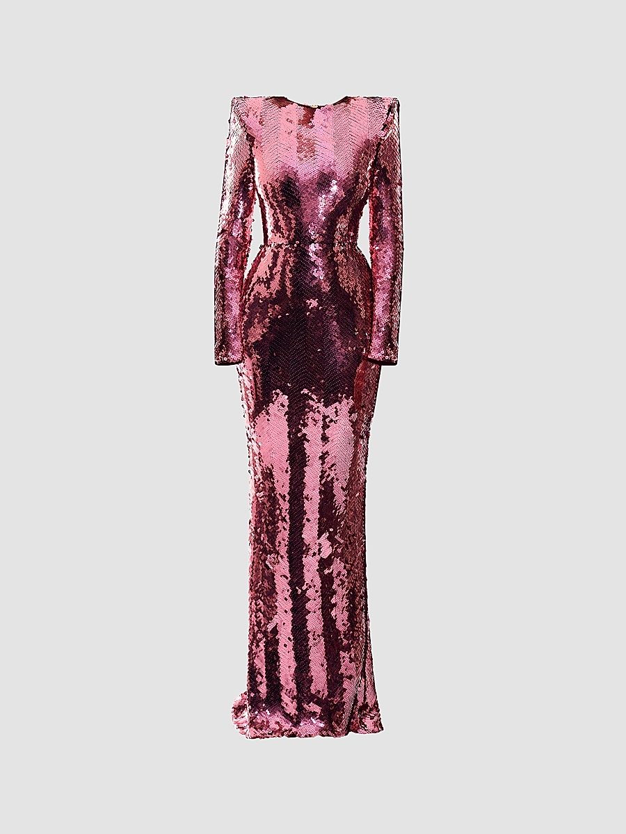 Women's The Past Returns Sequin Gown - Mauve - Size 10