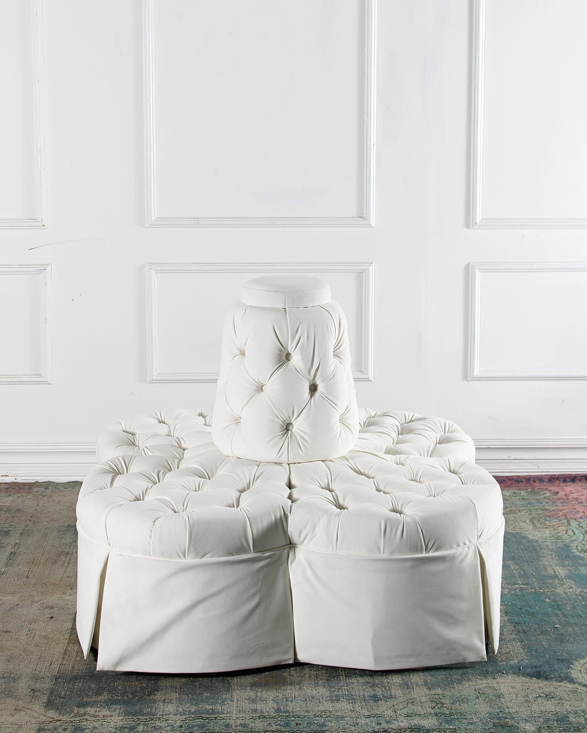 Fleur Velvet Island Sofa, 55"