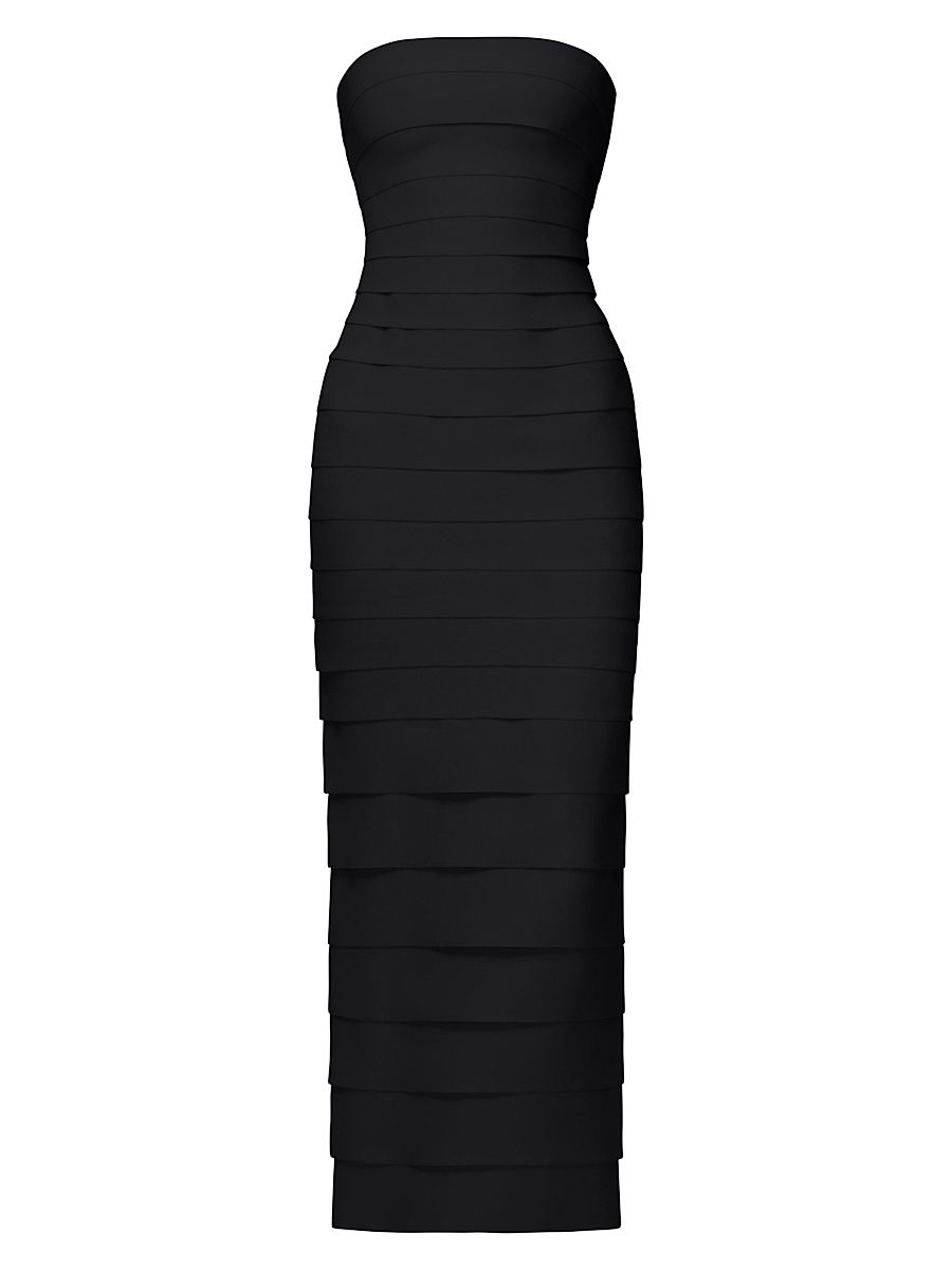 Women's The Elaina Strapless Ankle-Length Gown - Black - Size XS