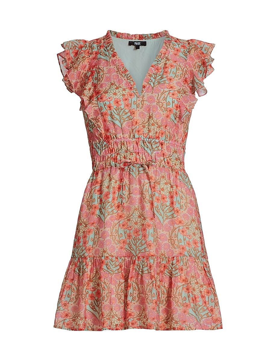 Women's Muriel Floral Ruffle Minidress - Blue Bell Multi - Size 12