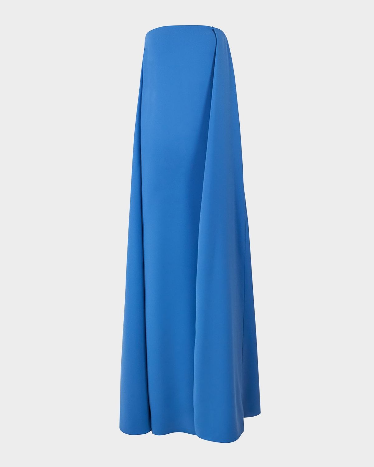Strapless Cape Slit Column Gown