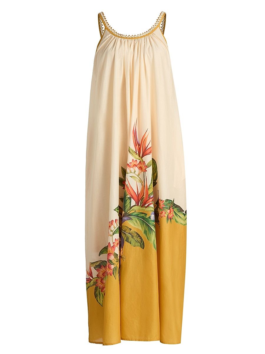 Women's Hilo Crochet-Trim Maxi Dress - Light Blush - Size Large