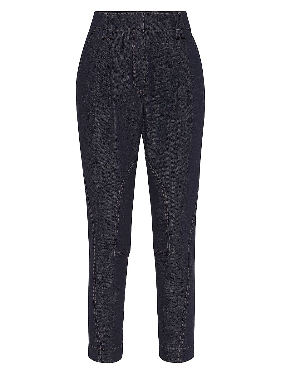 Women's Comfort No Fade Denim Equestrian Trousers with Monili - Dark Denim - Size 10