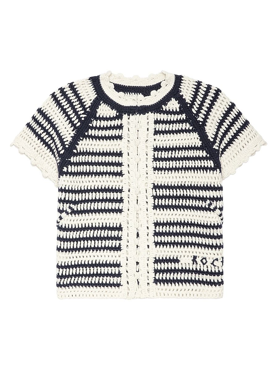 Women's Zelie Short-Sleeve Cardigan - Ecru - Size XS