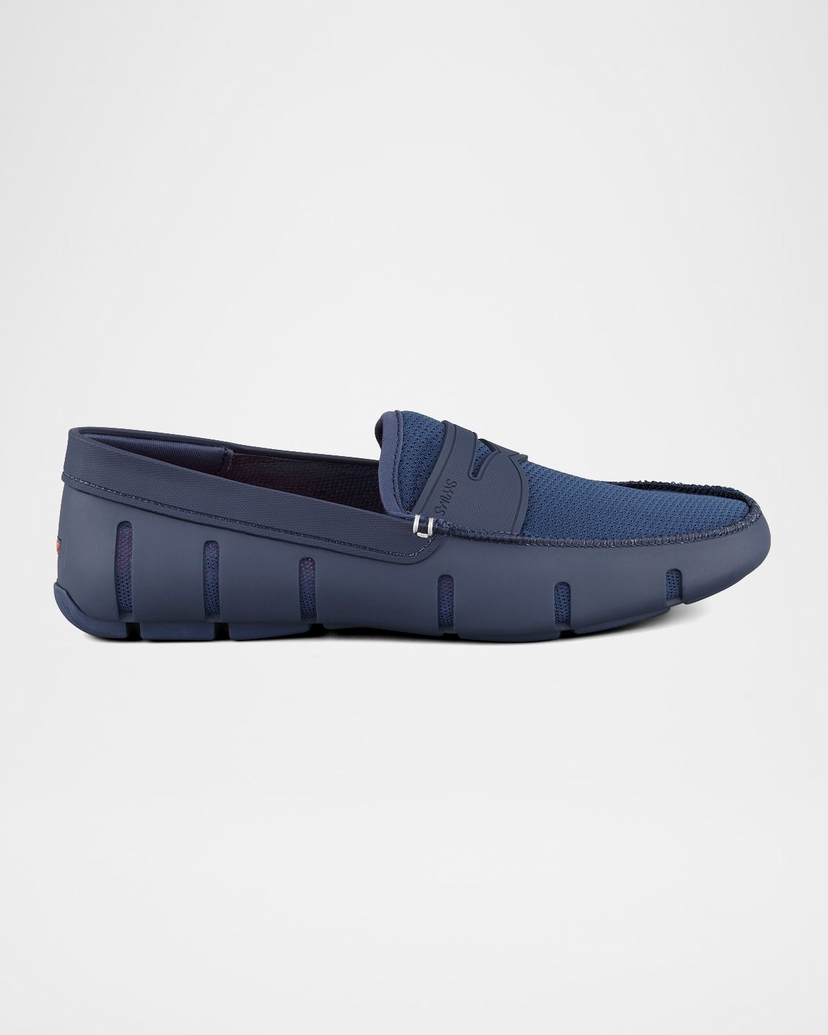 Mesh and Rubber Penny Loafer, Navy