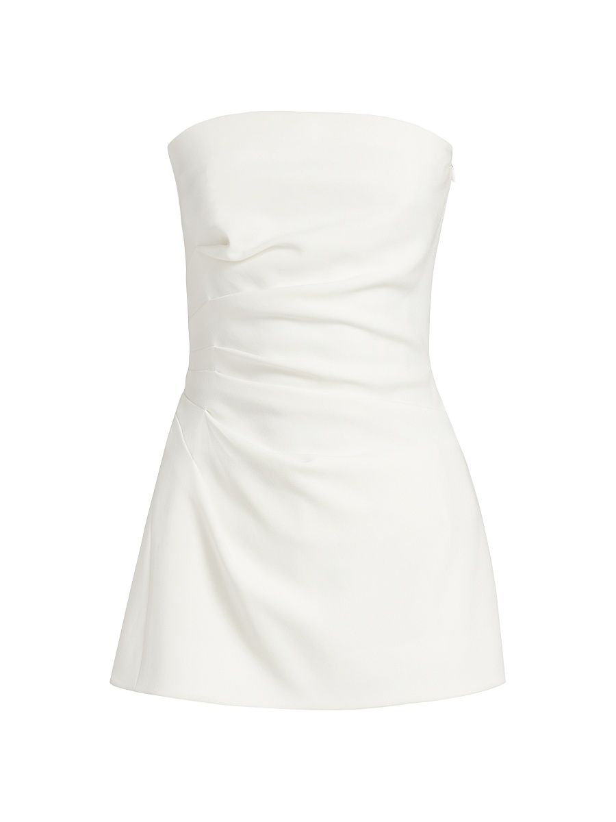 Women's Draped Strapless Top - White - Size 10