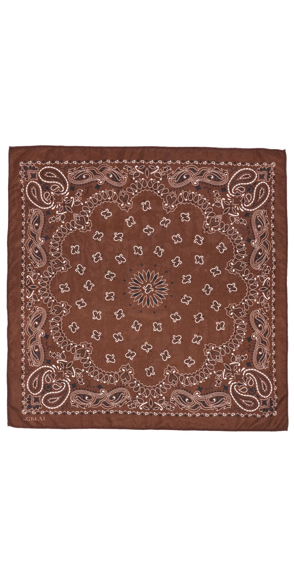THE GREAT. The Silk Bandana Chocolate One Size