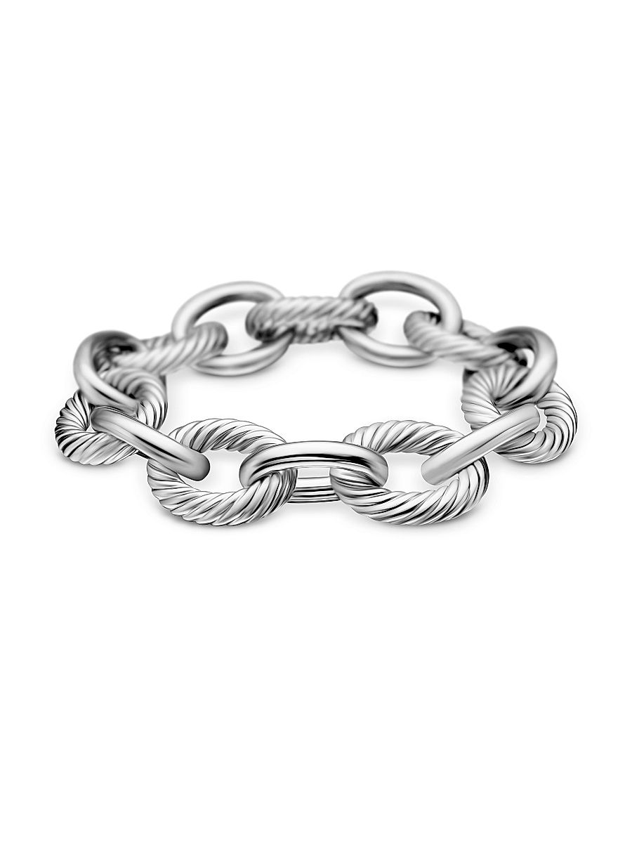 Women's Oval Extra-Large Link Bracelet - Silver - Size 7.5