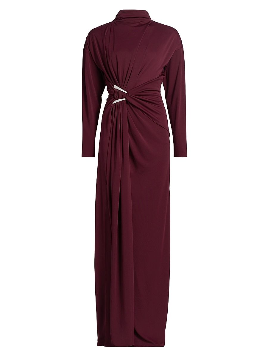 Women's Remington Ruched Slit Gown - Ox Blood - Size 6