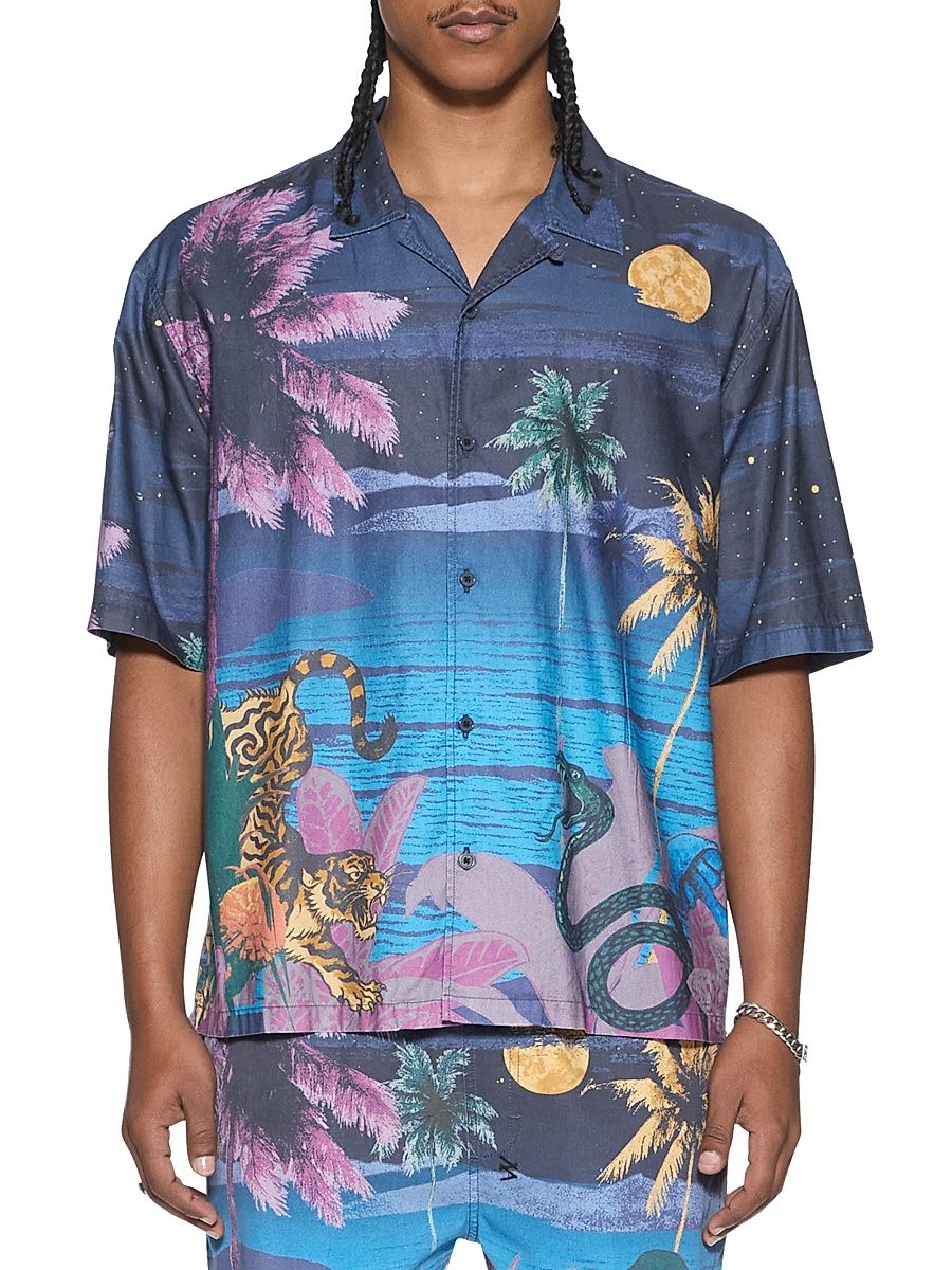 Men's Moonlight Diner Short-Sleeve Camp Shirt - Assorted - Size XXL
