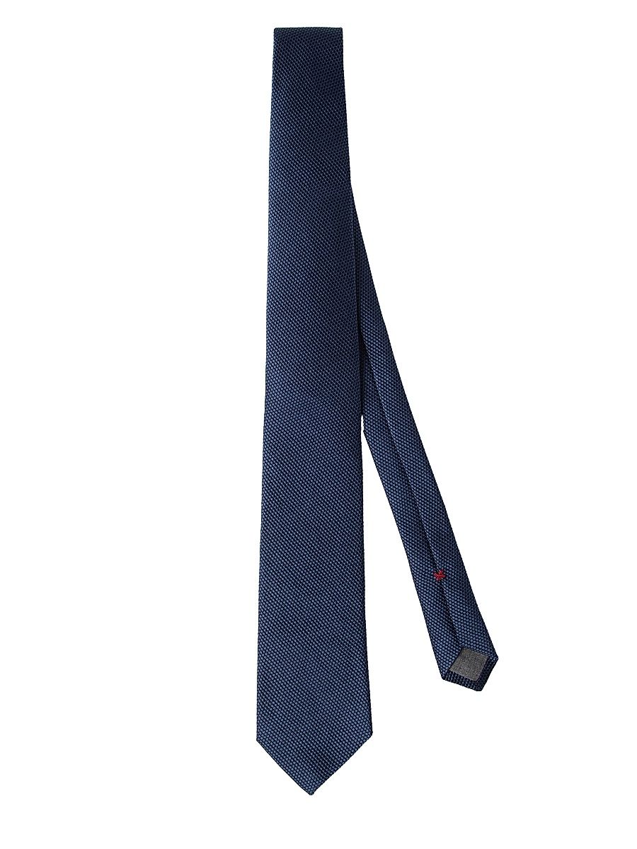 Men's Textured Silk Twill Tie - Avio Blue