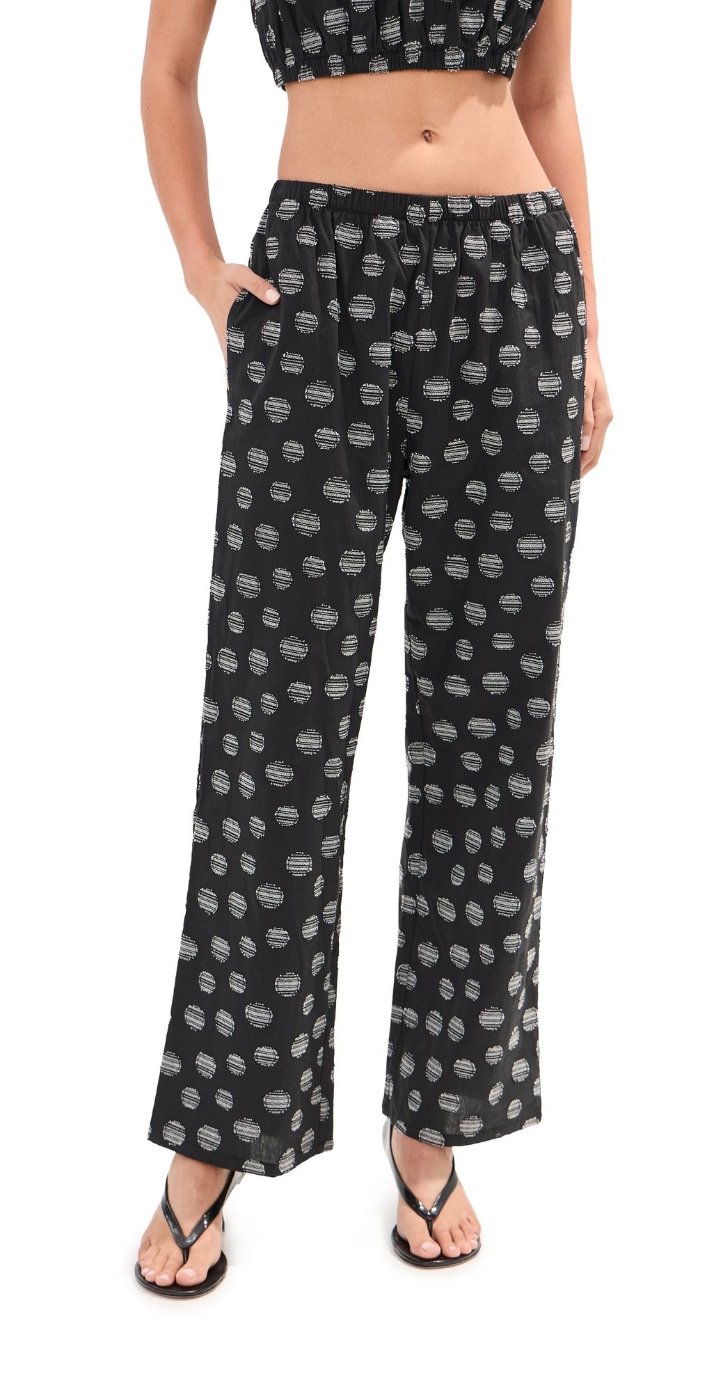 LE BOP Camille Jacquard Dot Pants Black/White XS