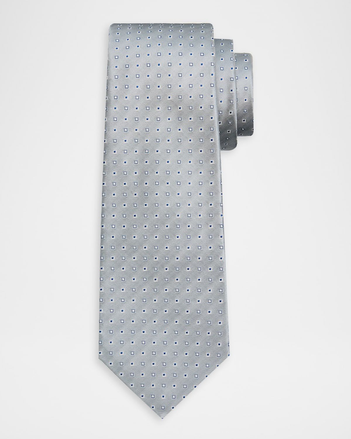 Men & apos;s Micro-Geometric Jacquard Silk 7-Fold Tie