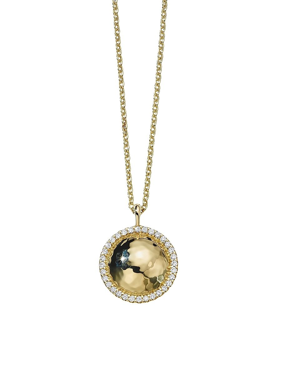 Women's Stardust Goddess 18K Yellow Gold & 0.24 TCW Diamond Small Domed Pendant Necklace - Yellow Gold