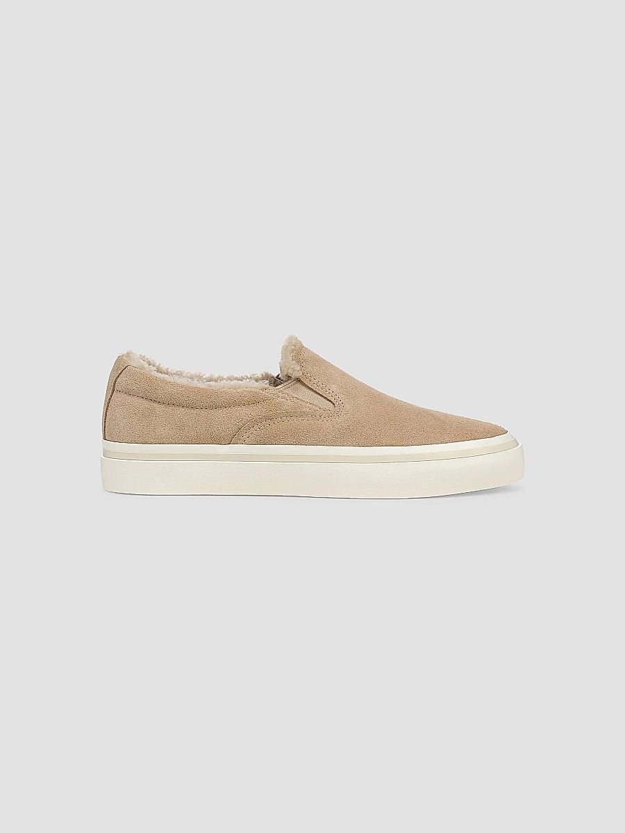 Women's Blair Suede & Shearling Slip-On Sneakers - Tuscan Sand - Size 11