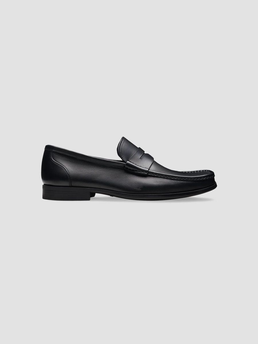 Magnanni Men's Gentry Leather Penny Loafers - Black - Size 10
