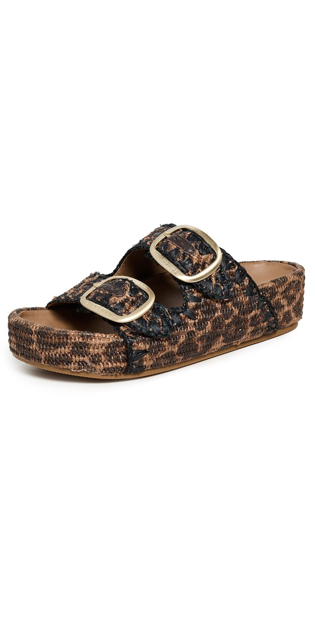 Loeffler Randall Theo Two Band Sandals Leopard/Black 5.5