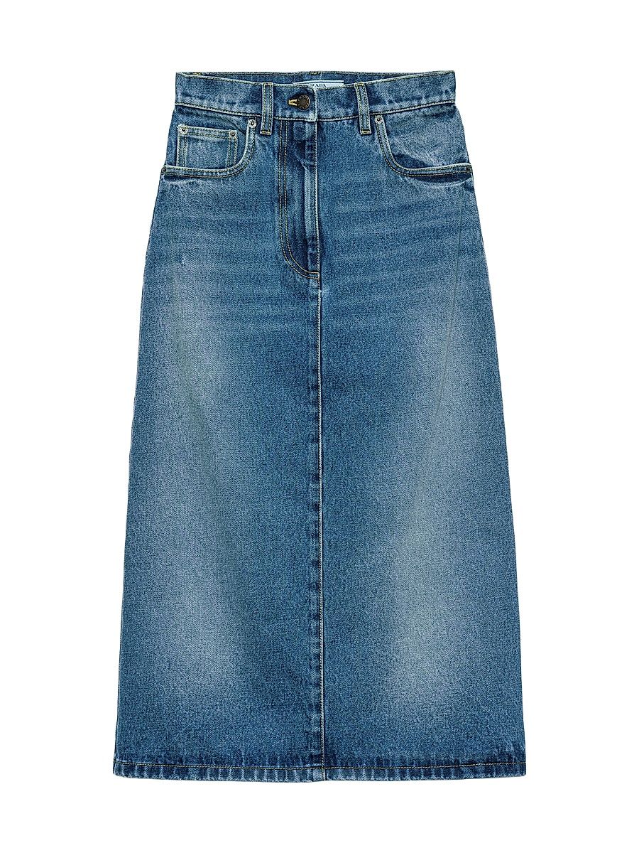Women's Flared Denim Skirt - Blue - Size 8