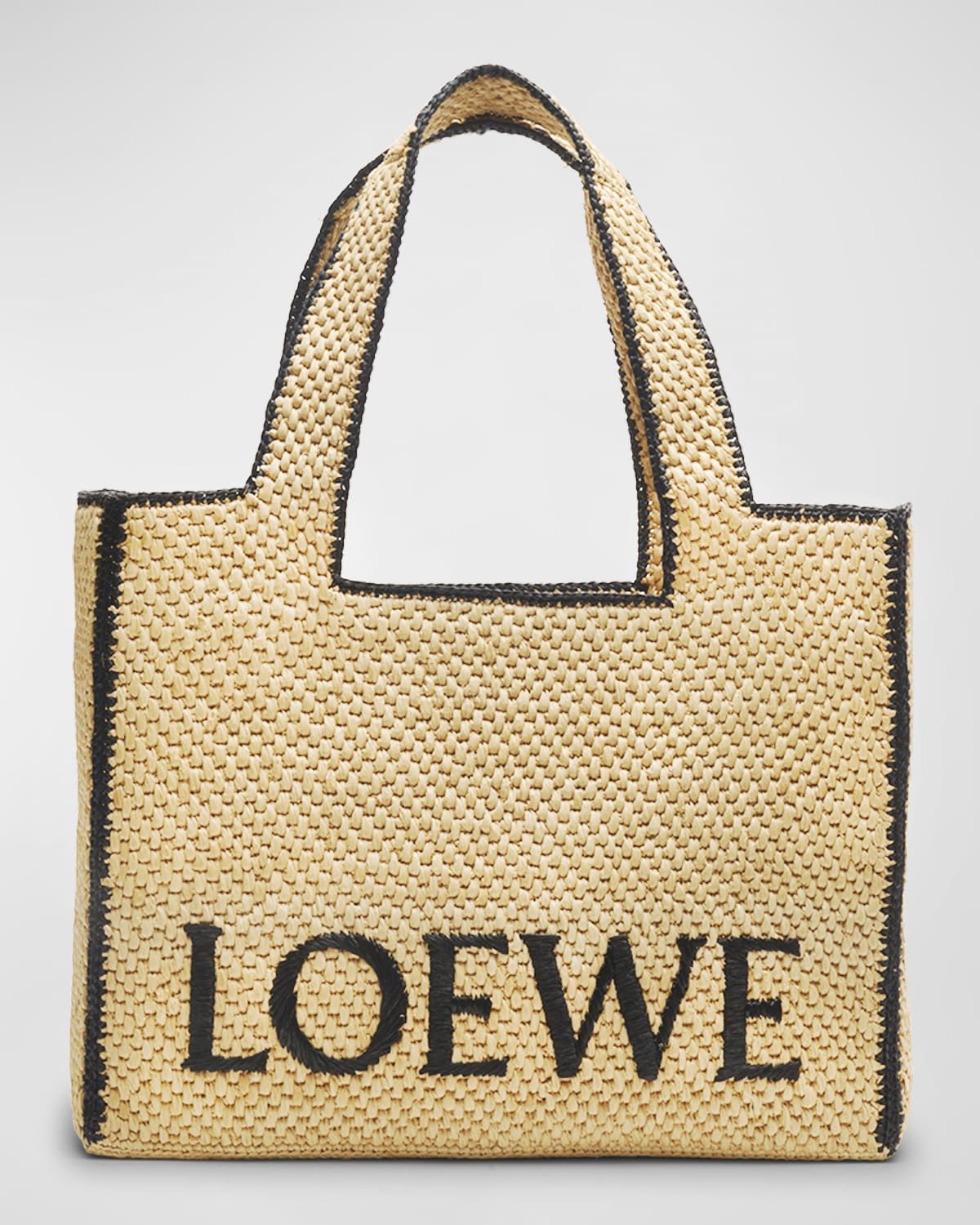 x Paula's Ibiza Font Large Tote Bag in Raffia