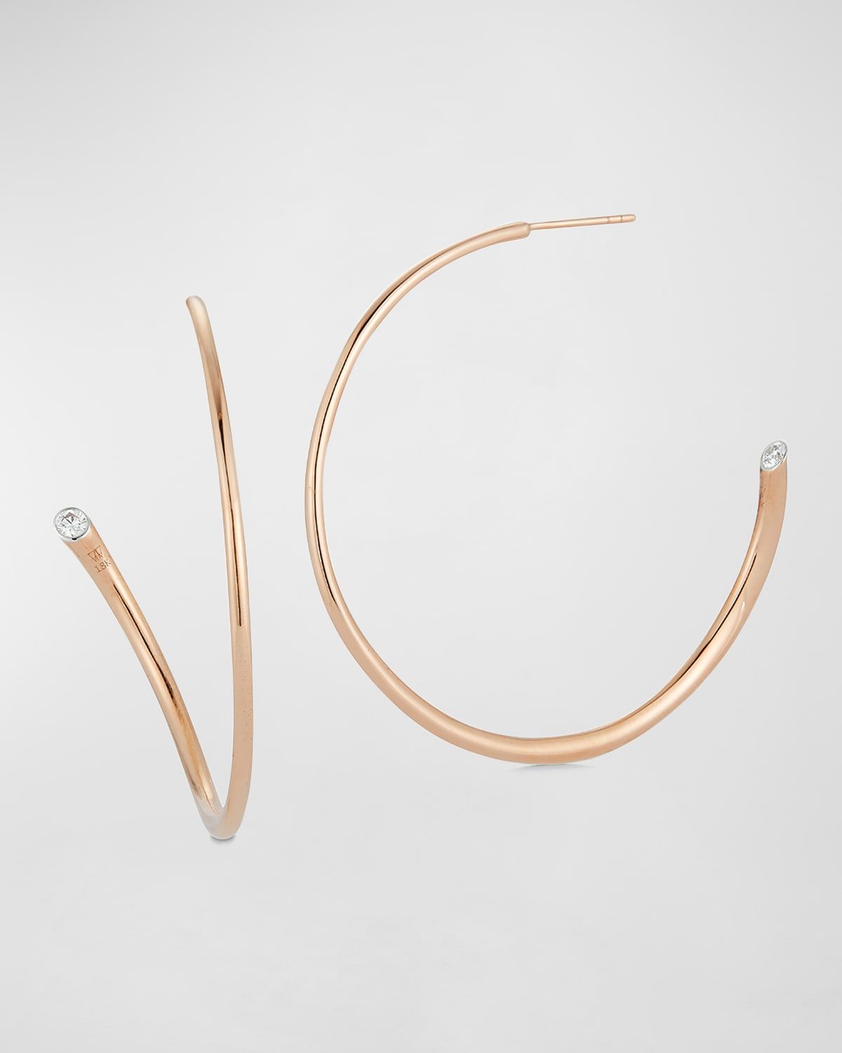 Thoby Rose Gold Tubular Large Swoosh Hoop Earrings