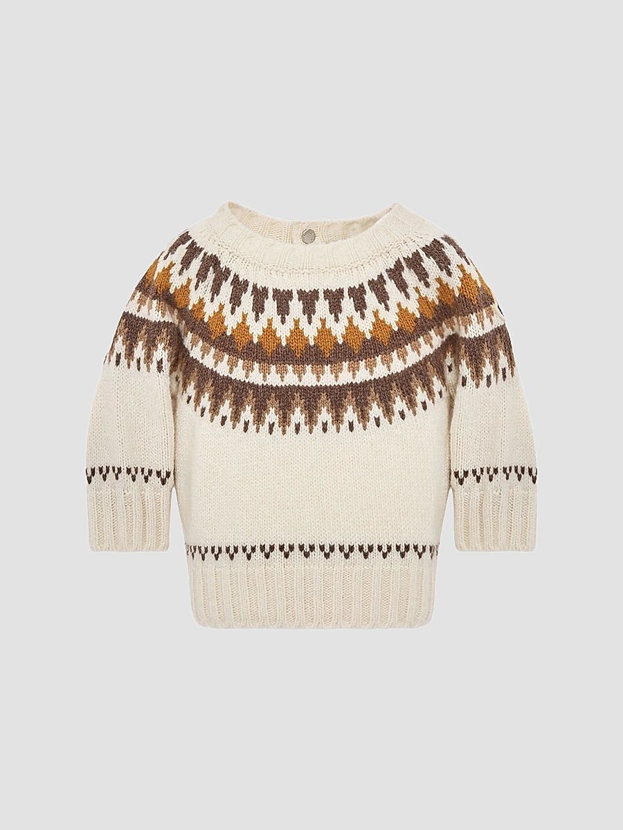 Baby Boy's & Little Boy's Crewneck Sweater in Wool & Cashmere - White - Size 12 Months