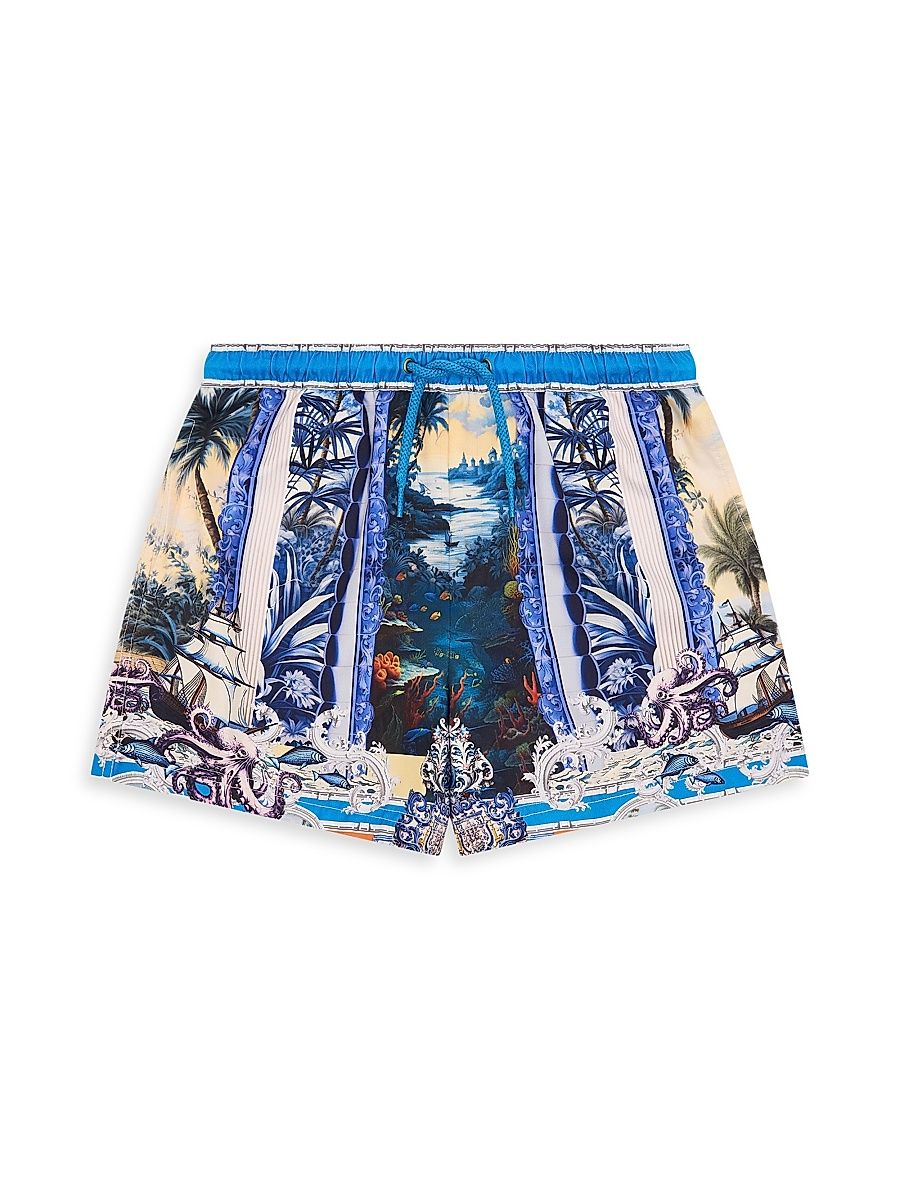 Little Boy's & Boy's Song Of Saint Anthony Boardshorts - Blue Multi - Size 4