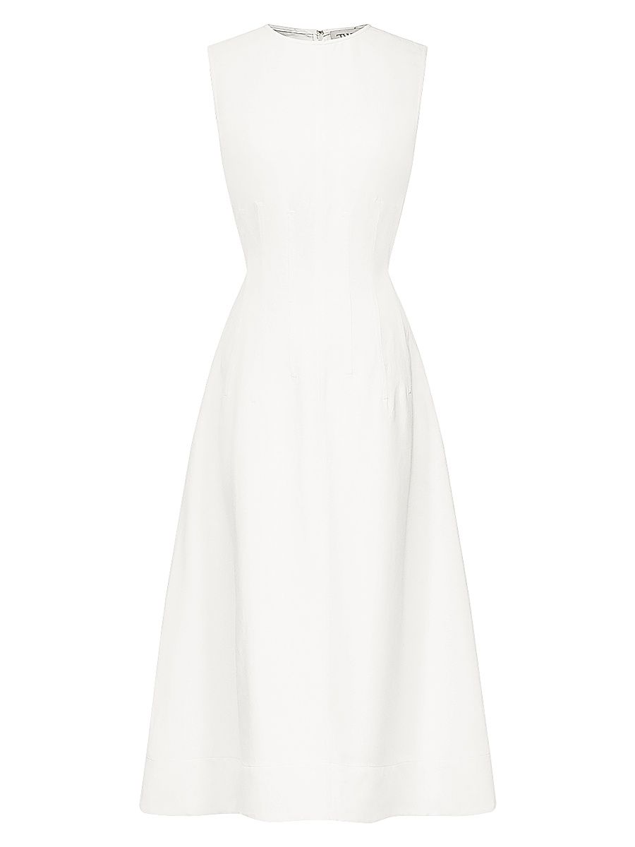 Women's Fit & Flare Midi-Dress - Bone - Size 12