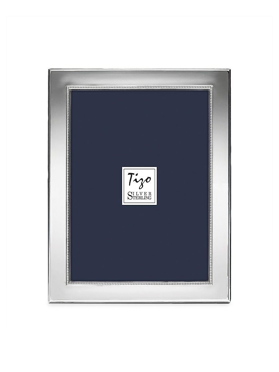 Luxe Flat Beaded 925 Sterling Silver Frame - Silver - Size 8 x 10