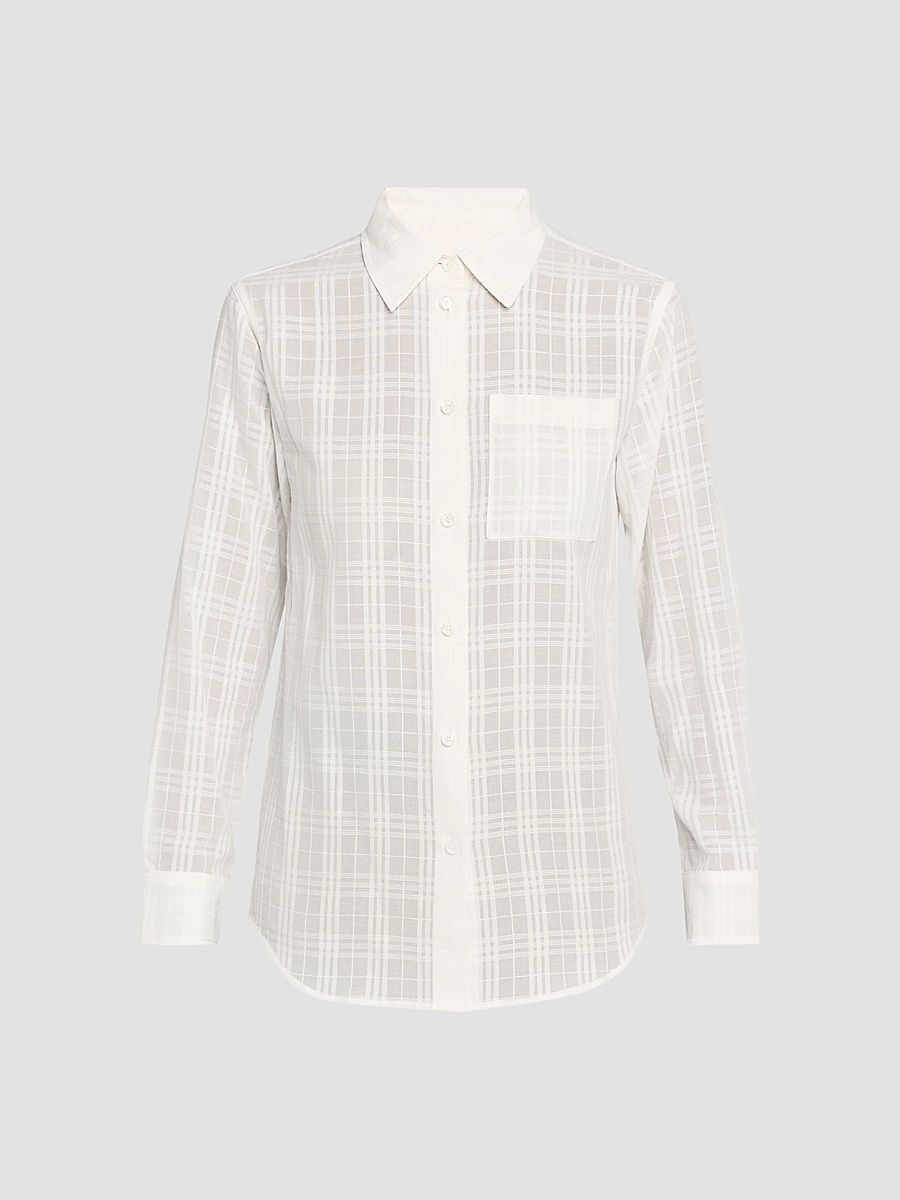 Women's Emma Check Cotton Shirt - Chalk White - Size 16