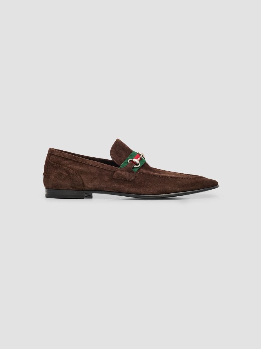 Gucci Men's Primavera Como Suede Loafera - Coffee - Size 11.5