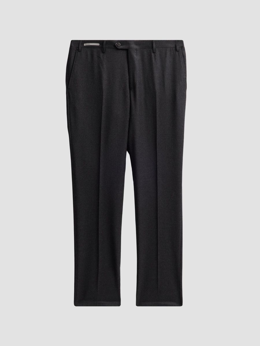 Corneliani Men's Stretch-Wool Flannel Pants - Onyx - Size 32