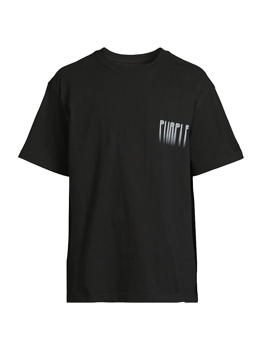 Men's Logo Drip Cotton Regular-FIt T-Shirt - Black - Size XXL