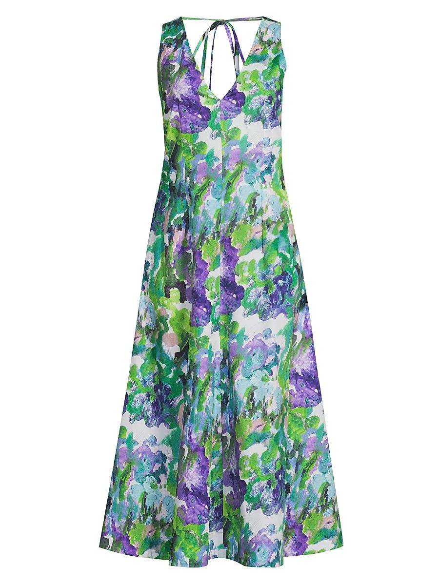 Women's Ayame Floral Watercolor-Print Maxi Dress - Size 10