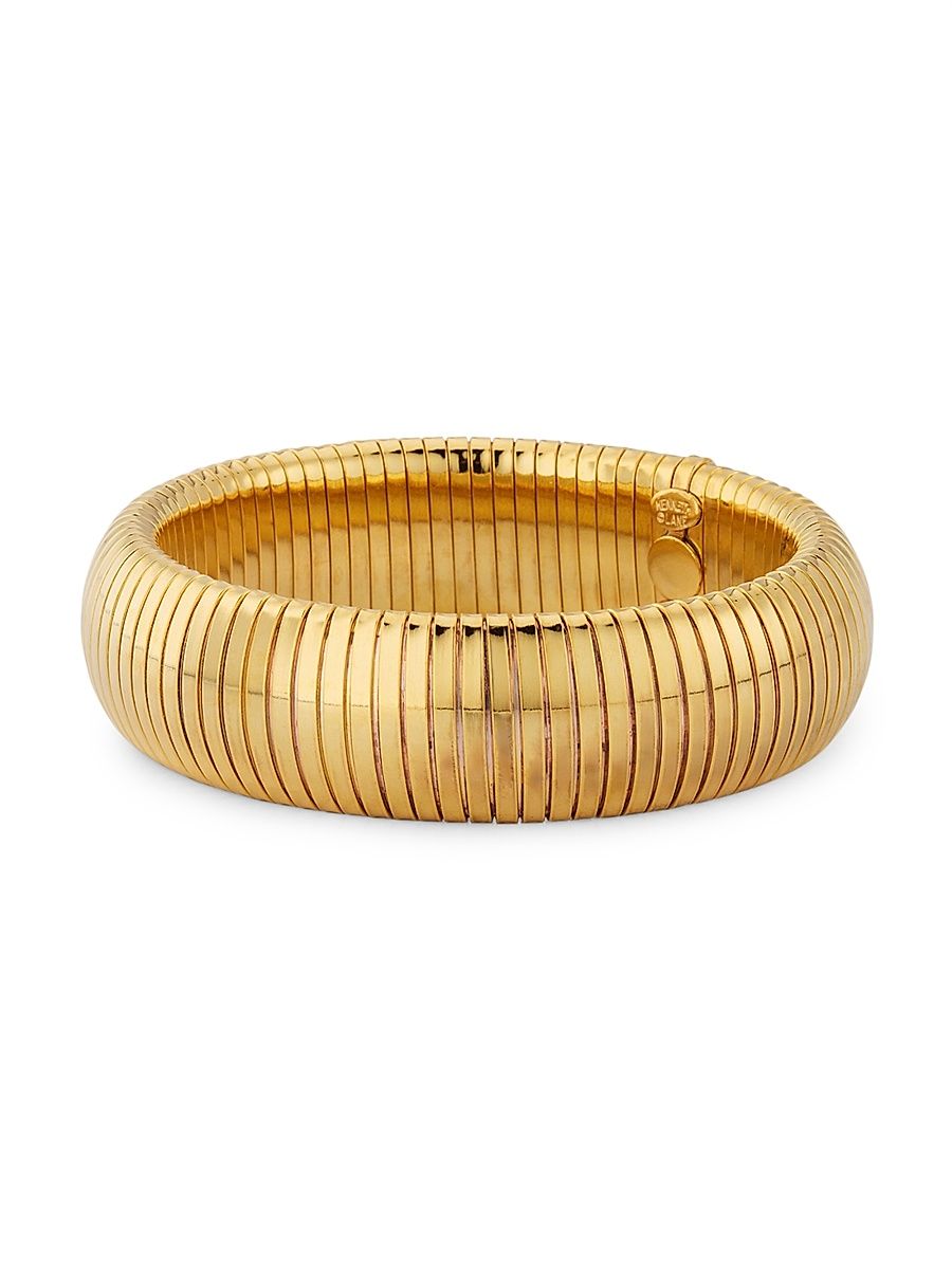 Women's Snake Chain 22K-Gold-Plated Stretch Bracelet - Gold