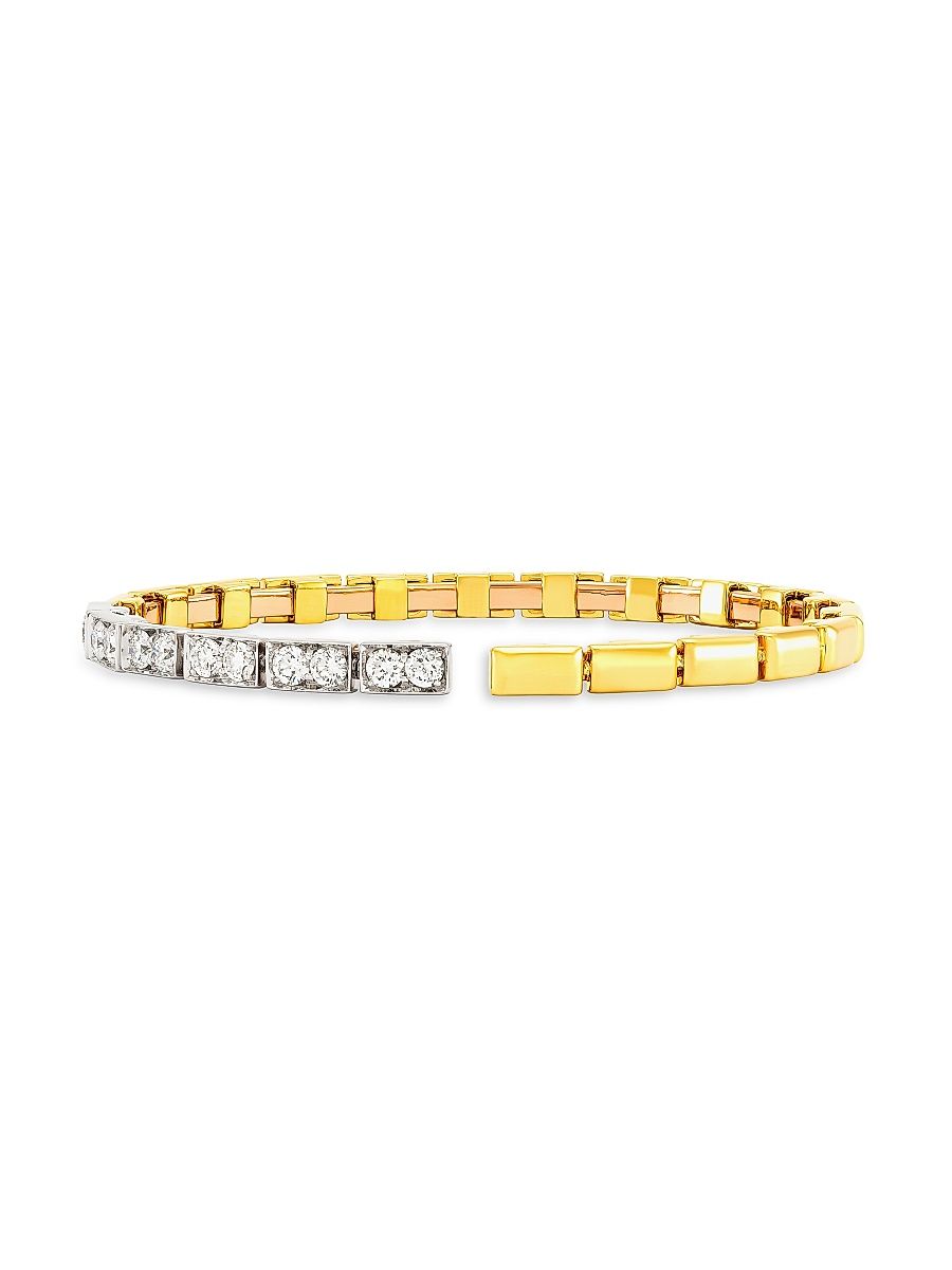 Women's Reflexion 18K Gold & 1.17 TCW Diamond Cuff - Yellow Gold