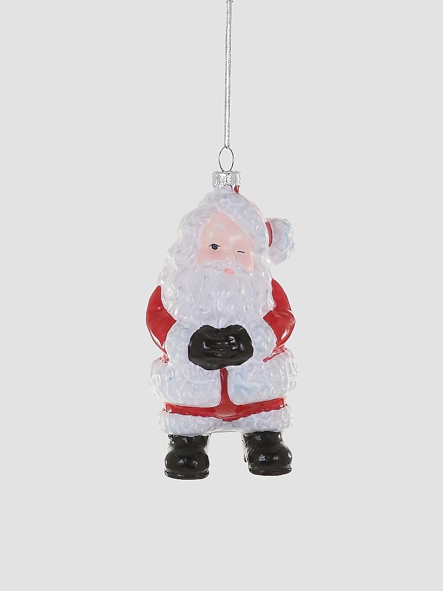 Santa Claus Glass Ornament