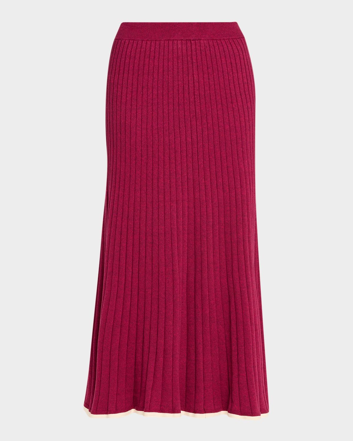 Felicia Rib-Knit Midi Skirt