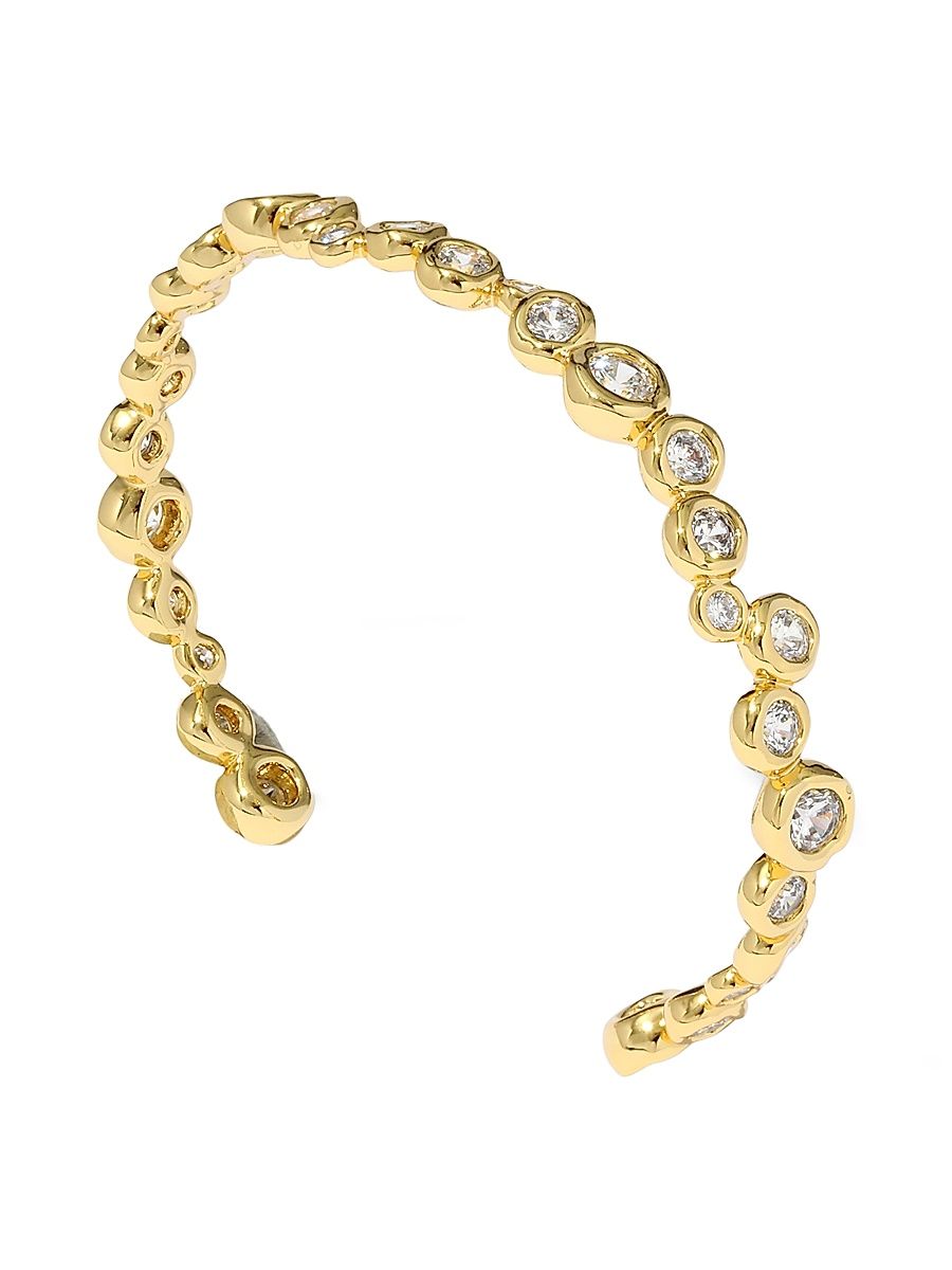 Women's Asterales 14K-Gold-Plated & Cubic Zirconia Skinny Cuff Bracelet - Gold