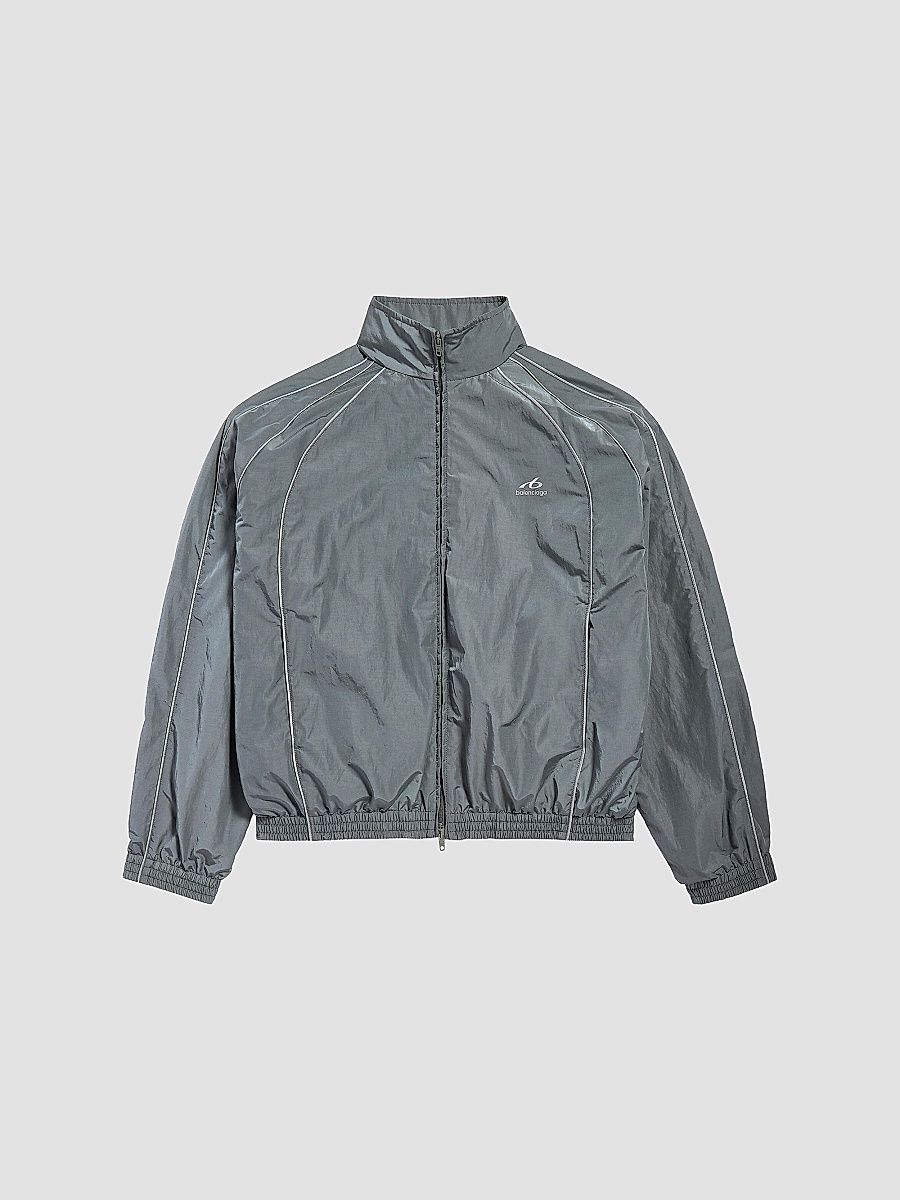 Balenciaga Men's Bodies Tracksuit Jacket - Elephant Grey - Size Small