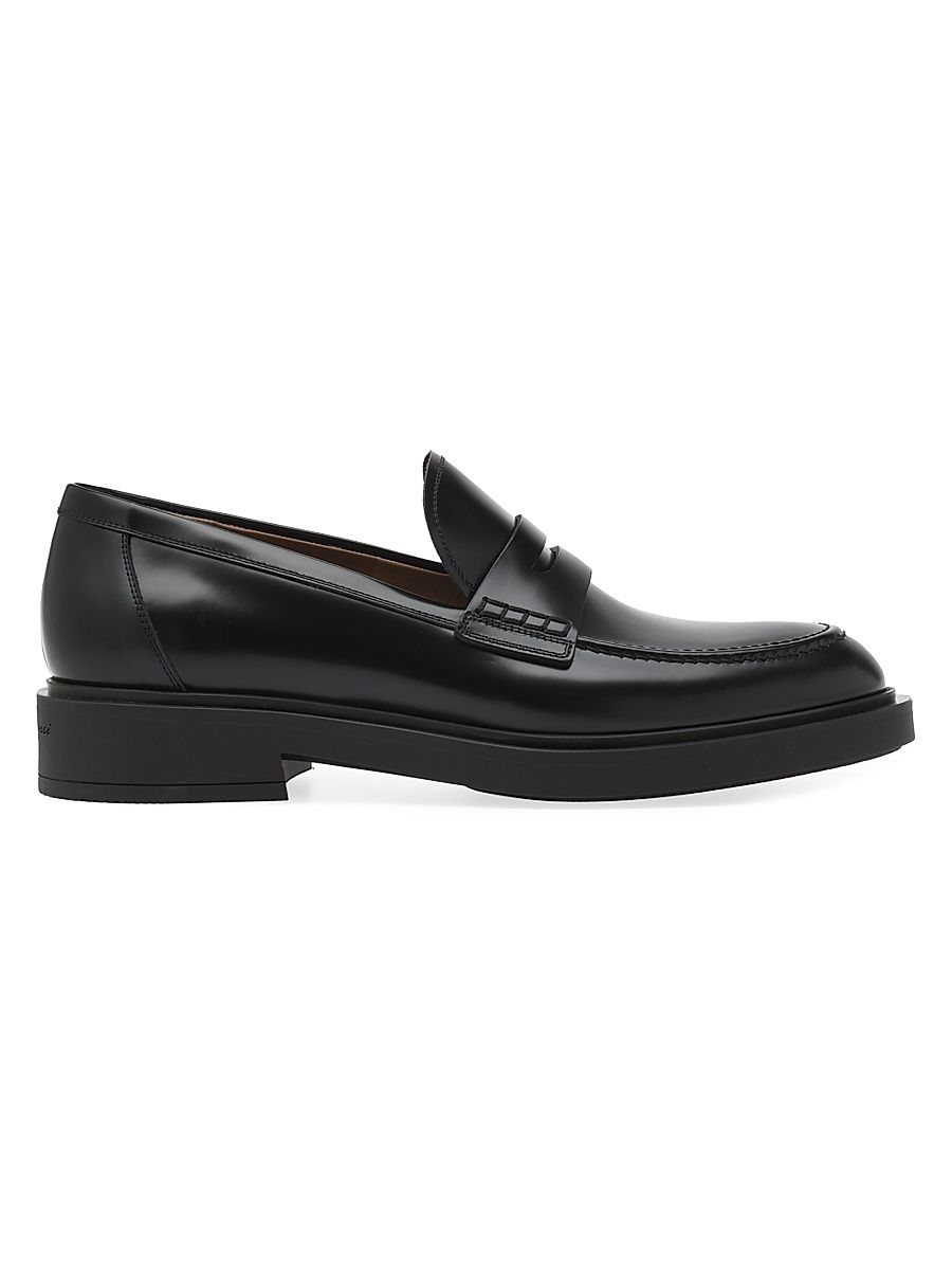 Men's Harris Leather Penny Loafers - Black - Size 12